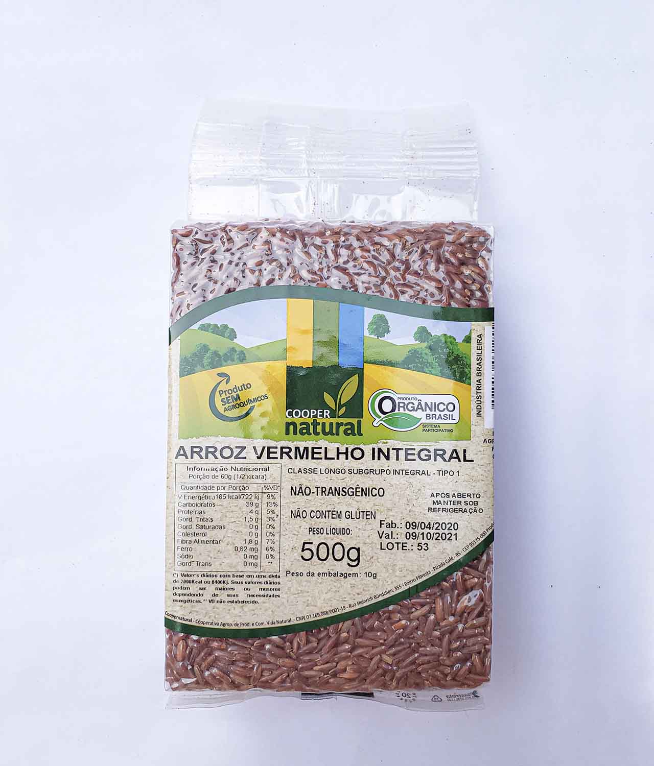 Arroz Vermelho Integral Orgânico (500g) - Coopernatural