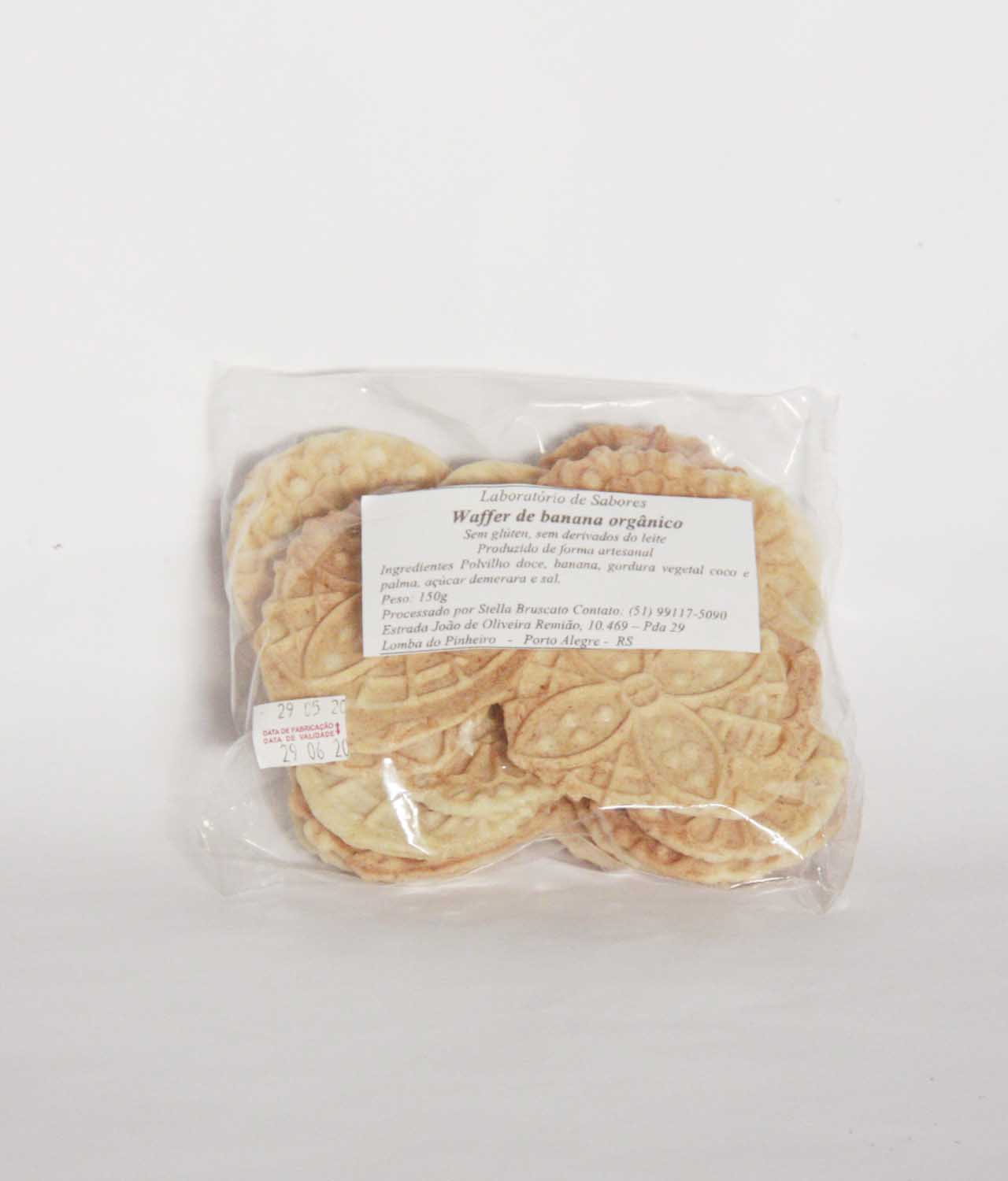 Waffer Banana Orgânico (150g) - Laboratório de Sabores