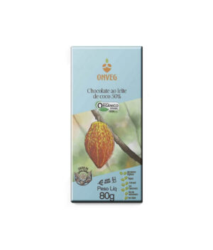 Chocolate 50% ao Leite de Coco Orgânico (80g) - Onveg