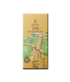 Chocolate 70% de Cacau Com Açucar de Coco Orgânico (80g) - Onveg
