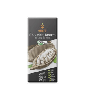 Chocolate Branco ao Leite de Coco Orgânico (80g) - Onveg