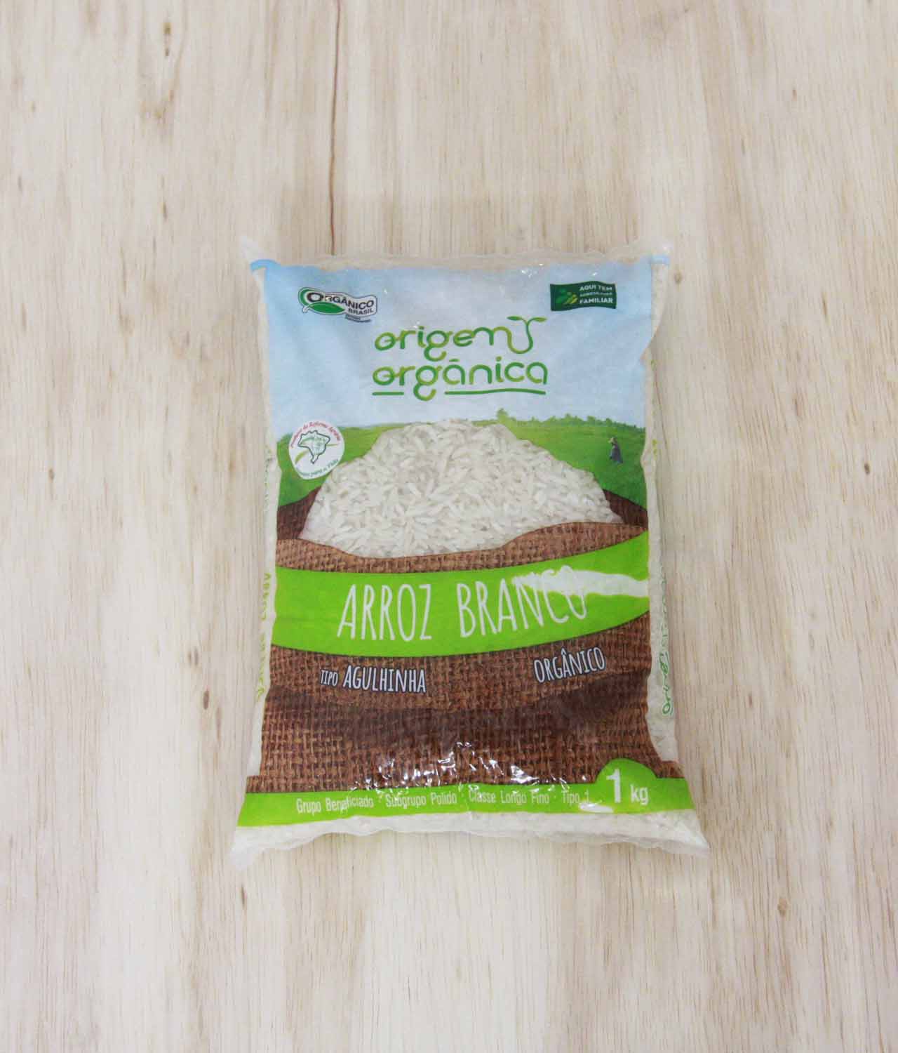 Arroz Branco Agulhinha Orgânico (1kg) - Origem Orgânica
