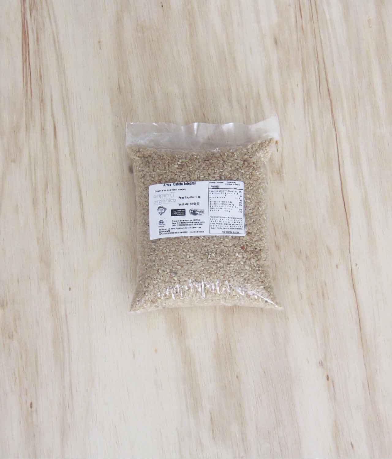 Arroz Cateto Integral a Vácuo Orgânico (1Kg) - Origem Orgânica