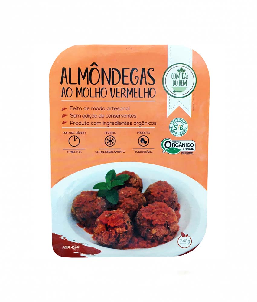 Almôndegas ao Molho Vermelho Orgânico