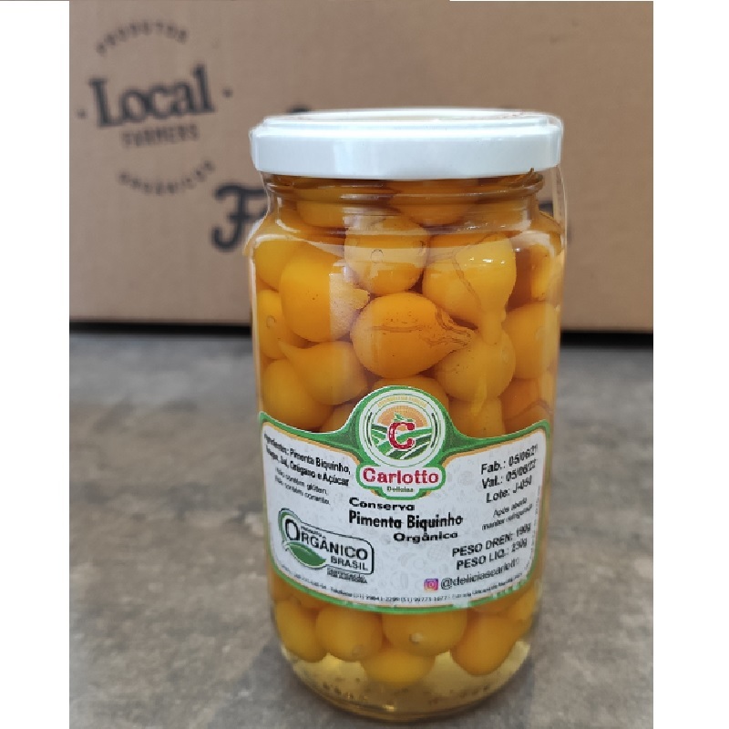 Conserva de Pimenta Biquinho Amarela Orgânica (230g)