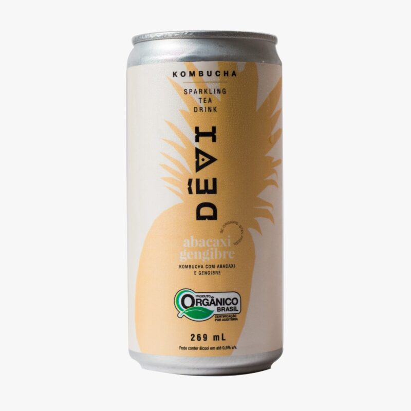 Kombucha Orgânica - Abacaxi e Gengibre (269ml) - Dêvi