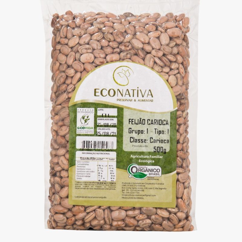 Feijão Carioca Orgânico (500g) - Econativa