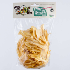 Chips Orgânico de Banana com Cúrcuma e alho nirá (100g) - Sítio Amigos da Terra