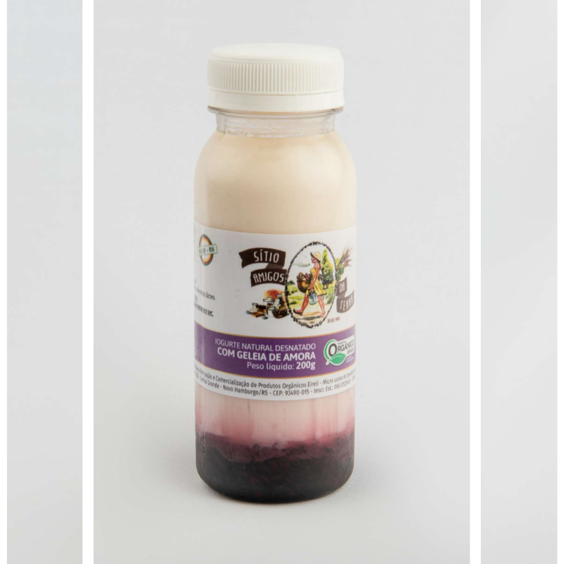 Iogurte Natural Desnatado Orgânico com Geleia de Amora (200g) - Sítio Amigos da Terra