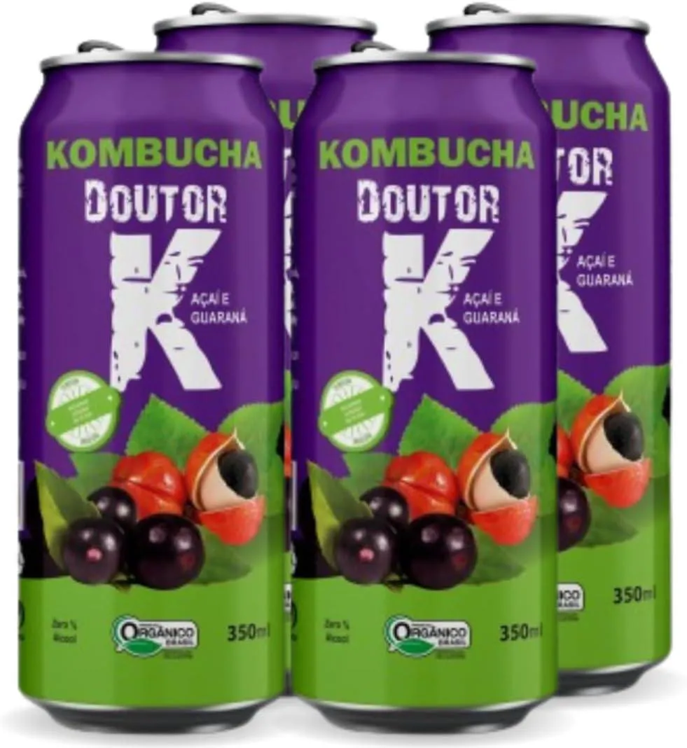 Kombucha Orgânica - Açaí com Guaraná (350 ml) - Dr K
